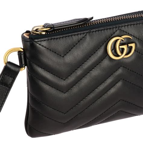 pochette nera pelle gucci|pochette di lusso donna.